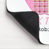 格子縞のAppleの前K先生 マウスパッド (コーナー)