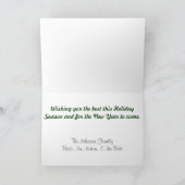 格子縞のChrismtasの写真の挨拶状 シーズンカード (内部)