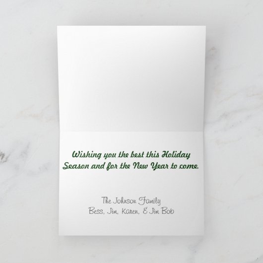 格子縞のChrismtasの写真の挨拶状 シーズンカード (内部)