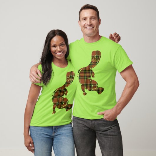 格子縞のplatypus tシャツ (ユニセックス)