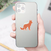 格子縞キツネ シール (スマートフォン)