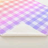 格子縞ジンガムカントリーピンクパープルモダンシンプル シェルパブランケット (3/4)