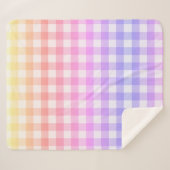 格子縞ジンガムカントリーピンクパープルモダンシンプル シェルパブランケット (正面(横))