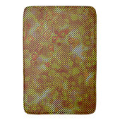 格子縞ストライプの黄色い斜め色の バスマット (正面縦)