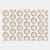 格子縞トナカイのクリスマスラッピング紙シート ラッピングペーパーシート (正面3)