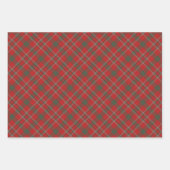 格子縞トナカイのクリスマスラッピング紙シート ラッピングペーパーシート (正面2)