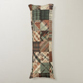 格子縞パッチワーク ボディピロー (正面縦)