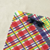 格子縞パーソナライズされたビーチタオル ビーチタオル (インサイチュ)