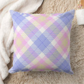 格子縞ブルーピンクイエロー クッション (ブランケット)