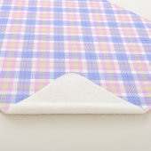 格子縞ブルーピンクイエロー シェルパブランケット (3/4)