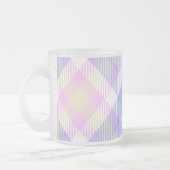 格子縞ブルーピンクイエロー フロストグラスマグカップ (左)