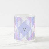 格子縞ブルーピンクイエロー フロストグラスマグカップ (中央)