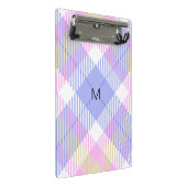 格子縞ブルーピンクイエロー ミニクリップボード (アングル)