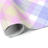 格子縞ブルーピンクイエロー ラッピングペーパー (ロールコーナー)