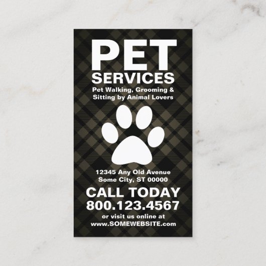 格子縞ペット足のパンチカード ロイヤリティカード (裏面)