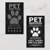 格子縞ペット足のパンチカード ロイヤリティカード (正面/裏面)