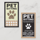 格子縞ペット足 ロイヤリティカード (正面/裏面)