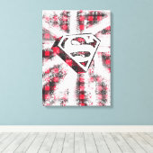 格子縞上のS盾 キャンバスプリント (インサイチュ (ウッドフロア))