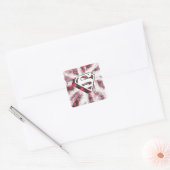 格子縞上のS盾 スクエアシール (封筒)