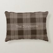 格子縞素朴とベージュ アクセントクッション (正面)