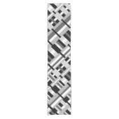 格子縞（黒、白、グレー） ショートテーブルランナー (正面)