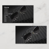 格子背景のサングラス 名刺 (正面/裏面)