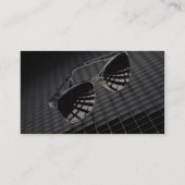 格子背景のサングラス 名刺 (裏面)