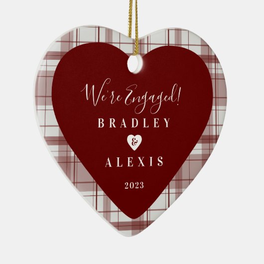 格子赤光婚約したセラミックオーナメント セラミックオーナメント (右)