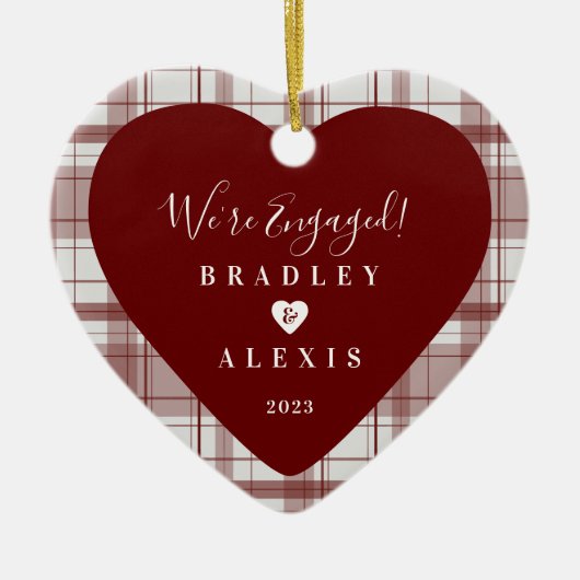 格子赤光婚約したセラミックオーナメント セラミックオーナメント (正面)