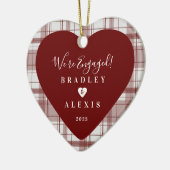 格子赤光婚約したセラミックオーナメント セラミックオーナメント (左)