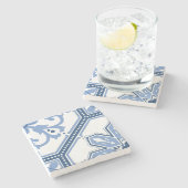 格子開花 ストーンコースター (横)