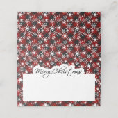 格子雪のクリスマス プレイスカード (外部開封)