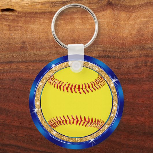 格安かわいいソフトボールチームのギフトアイディア パーソナライズされた キーホルダー (裏面)