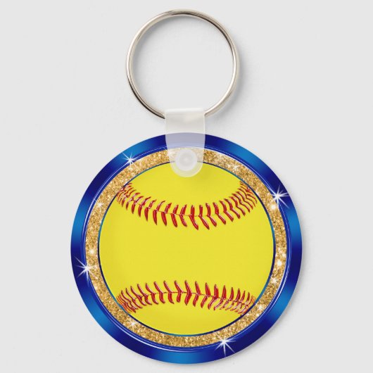 格安かわいいソフトボールチームのギフトアイディア パーソナライズされた キーホルダー (裏面)