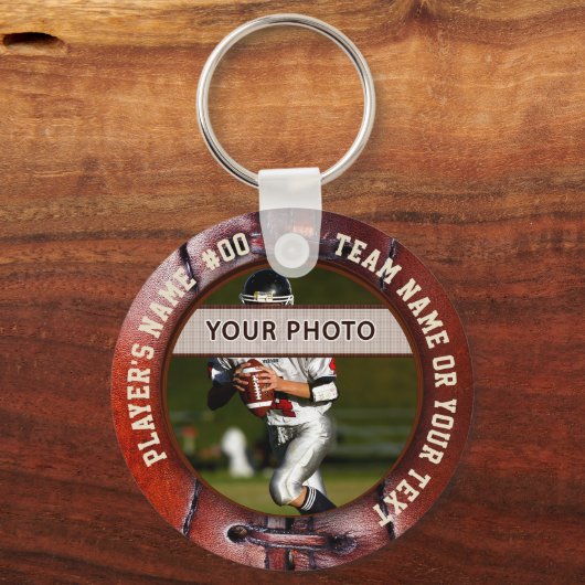 格安の写真、パーソナライズされたサッカーキーホルダー キーホルダー (正面)