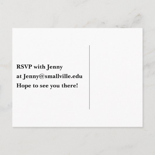 格安の卒業の招待カスタム インビテーションポストカード (裏面)