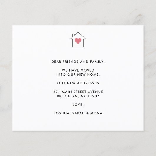 格安の新しい家の変更のアドレス写真の移動カード (裏面)