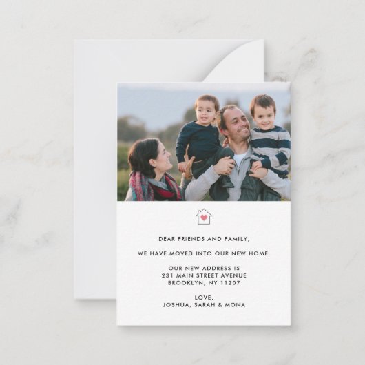 格安の新しい家の変更のアドレス写真の移動カード ノートカード (裏面)