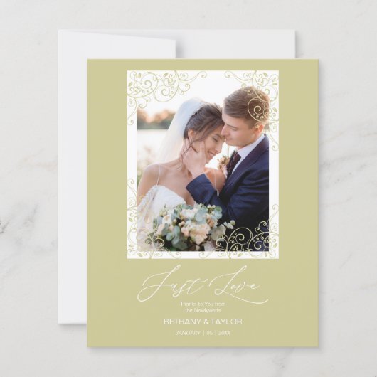 格安の繁栄金ゴールド効果オーナメント写真Newlywed (正面)