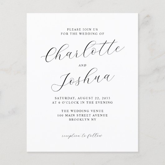 格安エレガントミニマリストRSVP QRコード結婚s チラシ (正面)