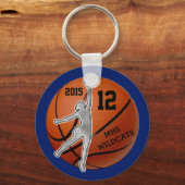 格安カスタマイズバスケキーホルダー女子チーム キーホルダー (正面)