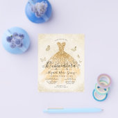 格安クラシック金ゴールドガウンキンセアニェラ招待状 チラシ (シングル)