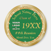 格安クラスの懇親会ギフト、カスタマイズ可能なグリーン金ゴールド マグネット (正面)