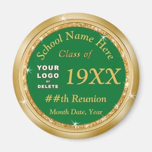 格安クラスの懇親会ギフト、カスタマイズ可能なグリーン金ゴールド マグネット (正面)