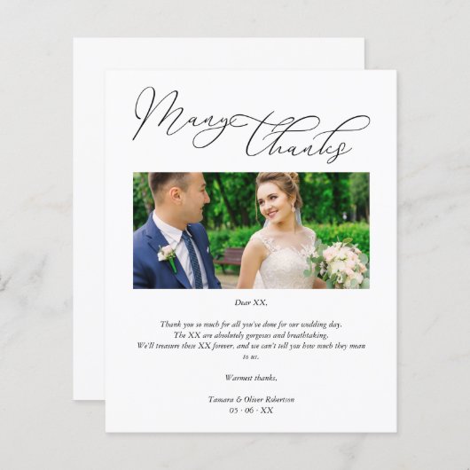 格安シンプルありがとうお結婚客様の写真 (正面/裏面)