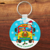 格安スクールバスドライバクリスマスプレゼント、彼の名前 キーホルダー (正面)