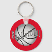 格安バスケットボールキーホルダー, 4文字ボックスあなたのテキスト キーホルダー (裏面)