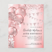 格安バラ金ゴールドグリッターバルーン任意の年齢誕生日 チラシ (正面)