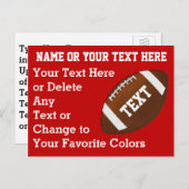 格安パーソナライズされたサッカー招待状、あなたのテキスト インビテーションポストカード (正面/裏面)