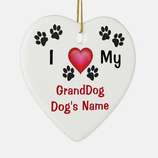 格安パーソナライズされた私は私のグランドドッグオーナメント セラミックオーナメント (右)